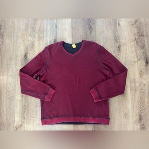 Tailor Vintage V-Neck burgundy Men’s Sweater 🍷 100 % COTTON.